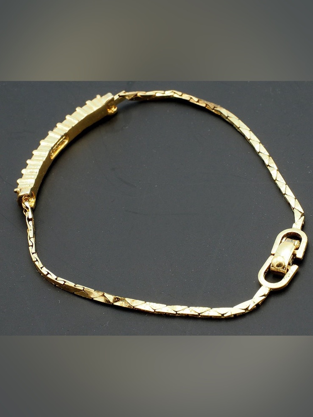 Christian Dior Gold Plated Crystals Embroider CD Closure Bracelet Stamped!